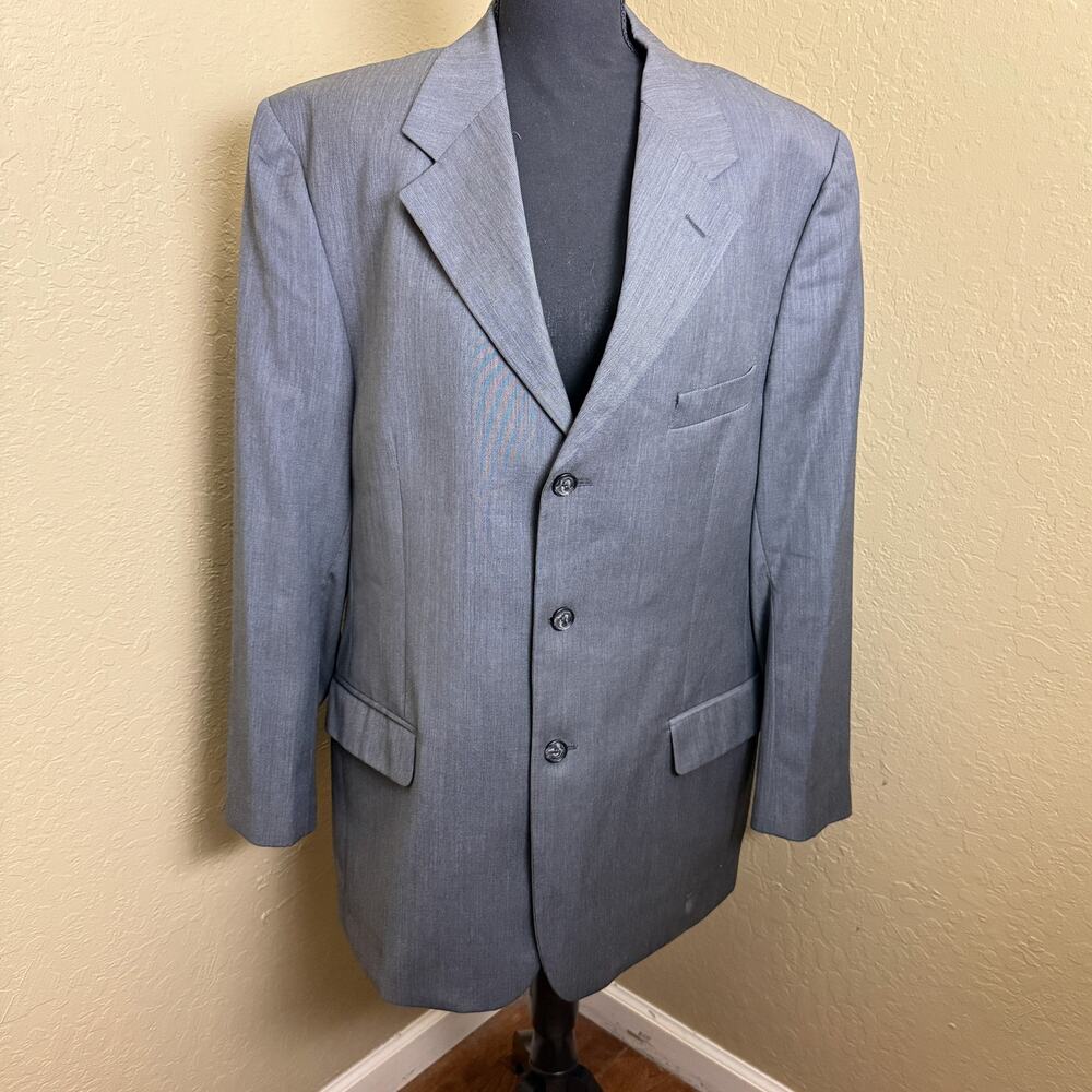 Pavone Zignone Super 110s Wool Blazer Gray 44R Made in Italy Suit Jacket